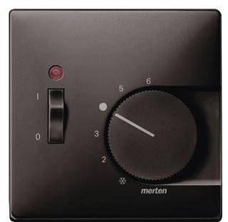 MERTEN MERTEN Zentralplatte Raumtemp dkl-br glz System Fläche 539715 div.Symbole