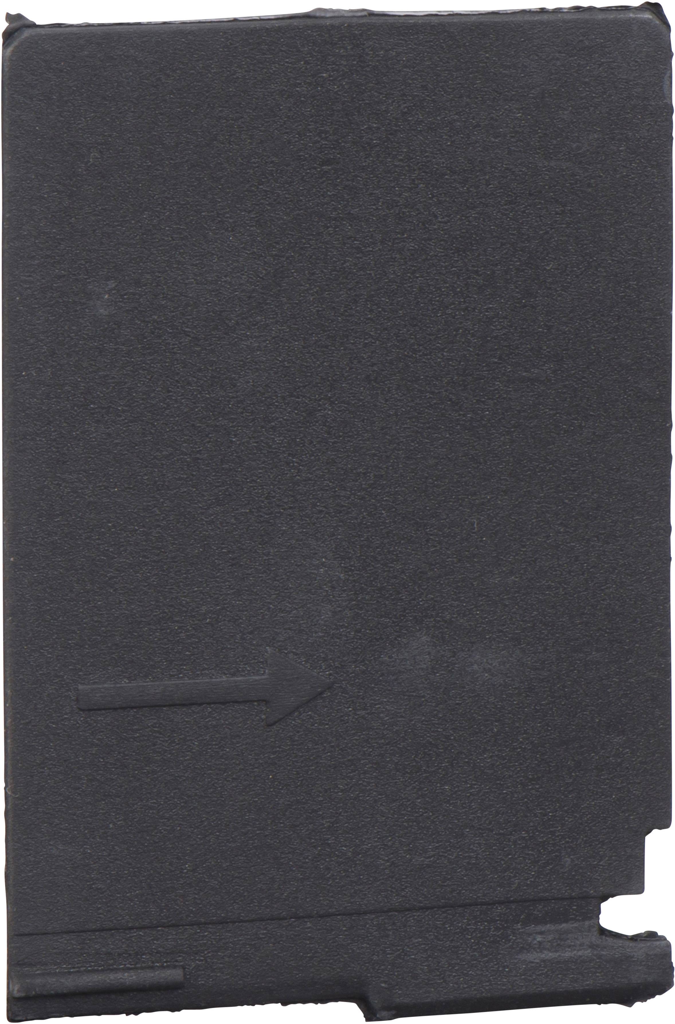 Eine schwarze Oberfläche mit einem eingeprägten Pfeil, der nach rechts zeigt.