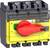 'Dreipoliger Leistungsschalter von Schneider Electric, Compact INV 250, mit rotem Schaltergriff in der Aus-Position.'