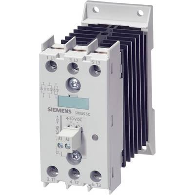 'Siemens Sirius SC Schütz, Typ LC45, markiert mit 4-30 V DC. Gerät zur Steuerung elektrischer Motoren, mit Kühlkörper.'