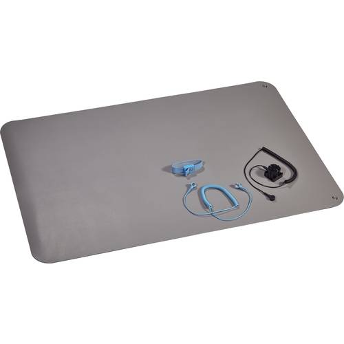 Wolfgang Warmbier 1402.663.C.Y ESD-Tischmatten-Set Platin-Grau (L x B) 900 mm x 610 mm inkl. Erdungskabel, inkl. Erdungs...
