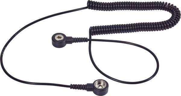 Wolfgang Warmbier 2101.752.3.10 ESD-Erdungskabel   2.40 m Druckknopf 10 mm, Druckknopf 3 mm