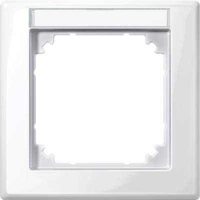 Ein weißer, quadratischer Lichtschalterrahmen mit einer großzügigen Öffnung in der Mitte, geeignet für Standard-Schaltereinsätze.