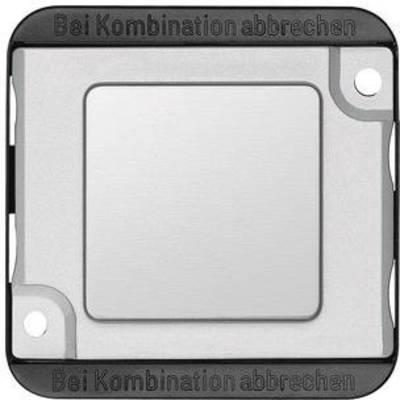 Lichtschalter mit Aufschrift 'Bei Kombination abbrechen' am Rand. Rechteckige Form mit grauem Schalter in der Mitte.
