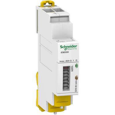 Ein elektrischer Energiezähler von Schneider Electric, Modell iEM2000, zur Messung von Stromverbrauch, zeigt 6060 kWh.