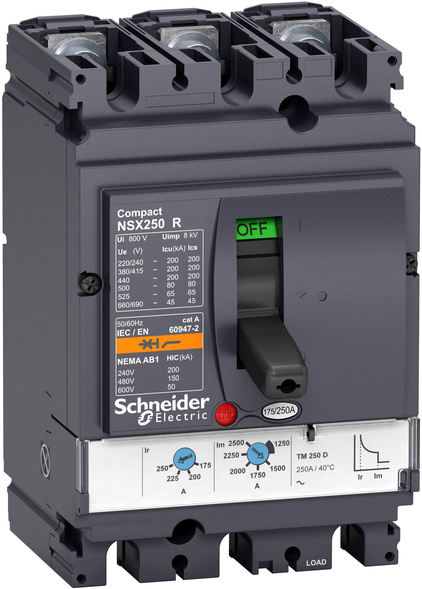 Leistungsschalter NSX100R mit thermo-magnetischem Auslösegerät 80A 3P 200kA/415V