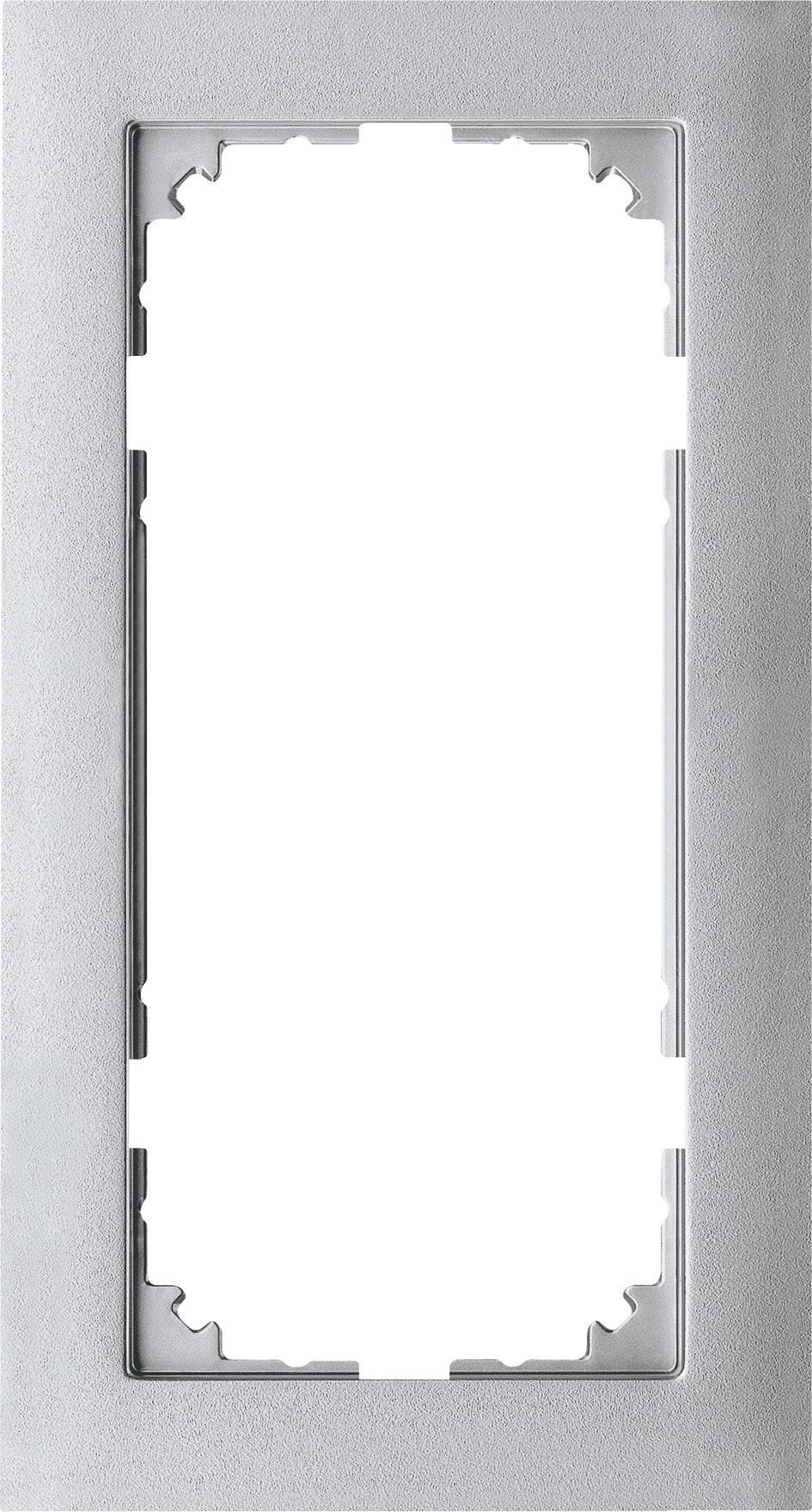 Schalterabdeckung in rechteckiger Form, silberne Farbe, passend für Wandinstallationen. Design für modernen, minimalistischen Wohnstil.