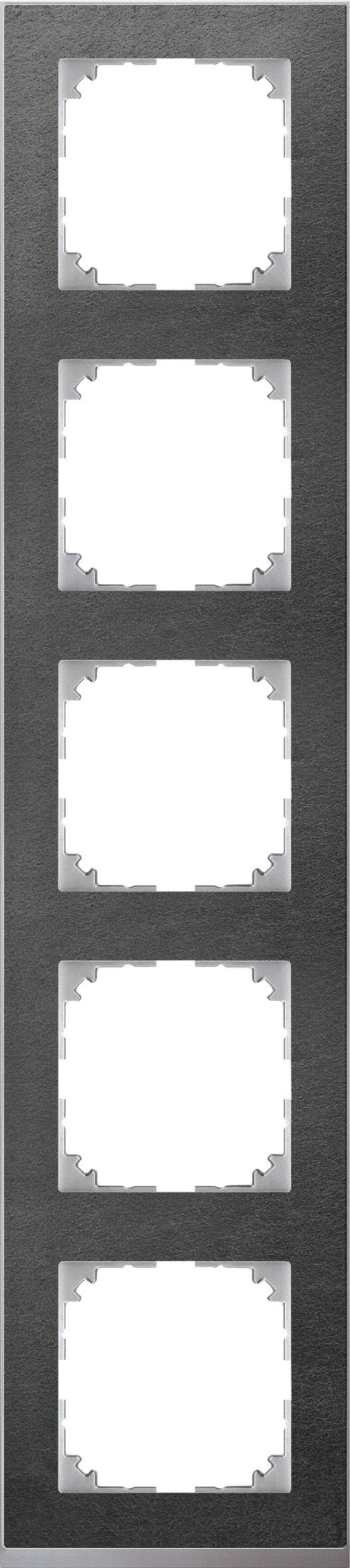 MERTEN GMBH Merten M-Pure Decor-Rahmen MEG4050-3669 5fach Schiefer/aluminium