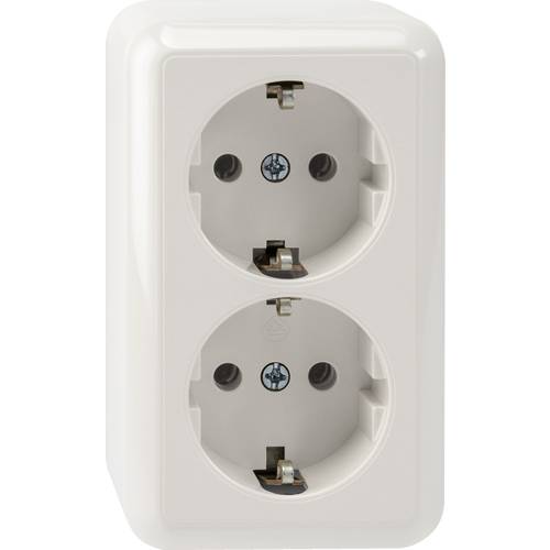 Thumbnail - Merten 2fach Komplett Schutzkontakt-Steckdose Polarweiß MEG2421-8719 1 St.