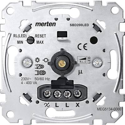 Merten MEG5134-0000 Unterputz Dimmer Geeignet für Leuchtmittel: Glühlampe, Halogenlampe, LED-Lampe Aluminium