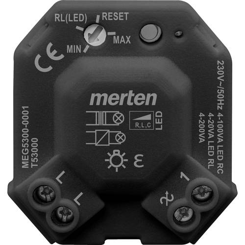 Merten MEG5300-0001 Unterputz Dimmer Geeignet für Leuchtmittel: Halogenlampe, Glühlampe, LED-Lampe Schwarz