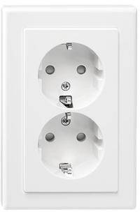 Merten 2fach Einsatz Schutzkontakt-Steckdose Weiß MEG2425-1419 1 St.