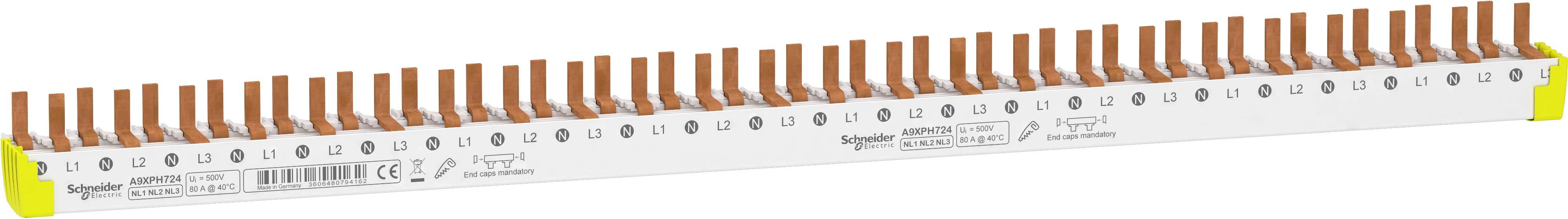 Schneider Electric A9XPH724 Phasenschiene Weiß 4polig 16 mm² 80 A 230 V/AC 1 St.