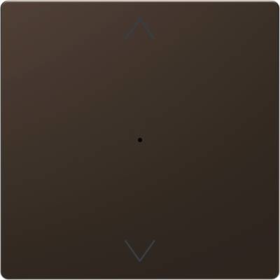 Ein schlichtes quadratisches Panel mit einem Punkt in der Mitte und zwei Pfeilen, die nach oben und unten zeigen.