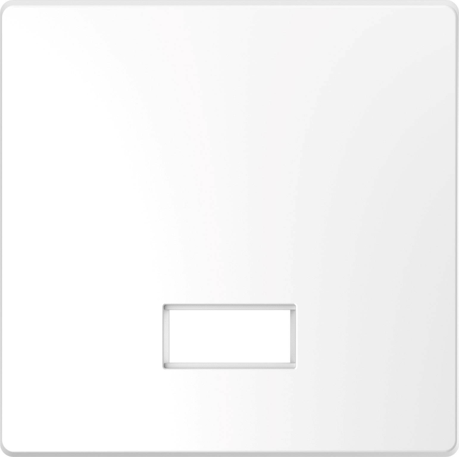 Weiße, rechteckige Fläche mit einem kleinen rechteckigen Ausschnitt in der Mitte. Minimalistisches Design ohne zusätzliche Details.