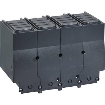 'Solides schwarzes Bauteil mit vier nebeneinander liegenden Einheiten, wahrscheinlich für den Einsatz in einem technischen oder elektrischen System geeignet.'