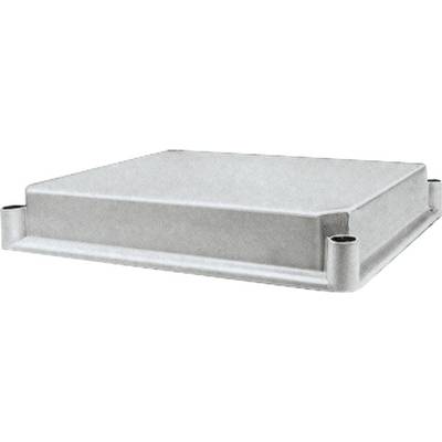 Ein rechteckiges, flaches Metallgehäuse mit abgerundeten Ecken.