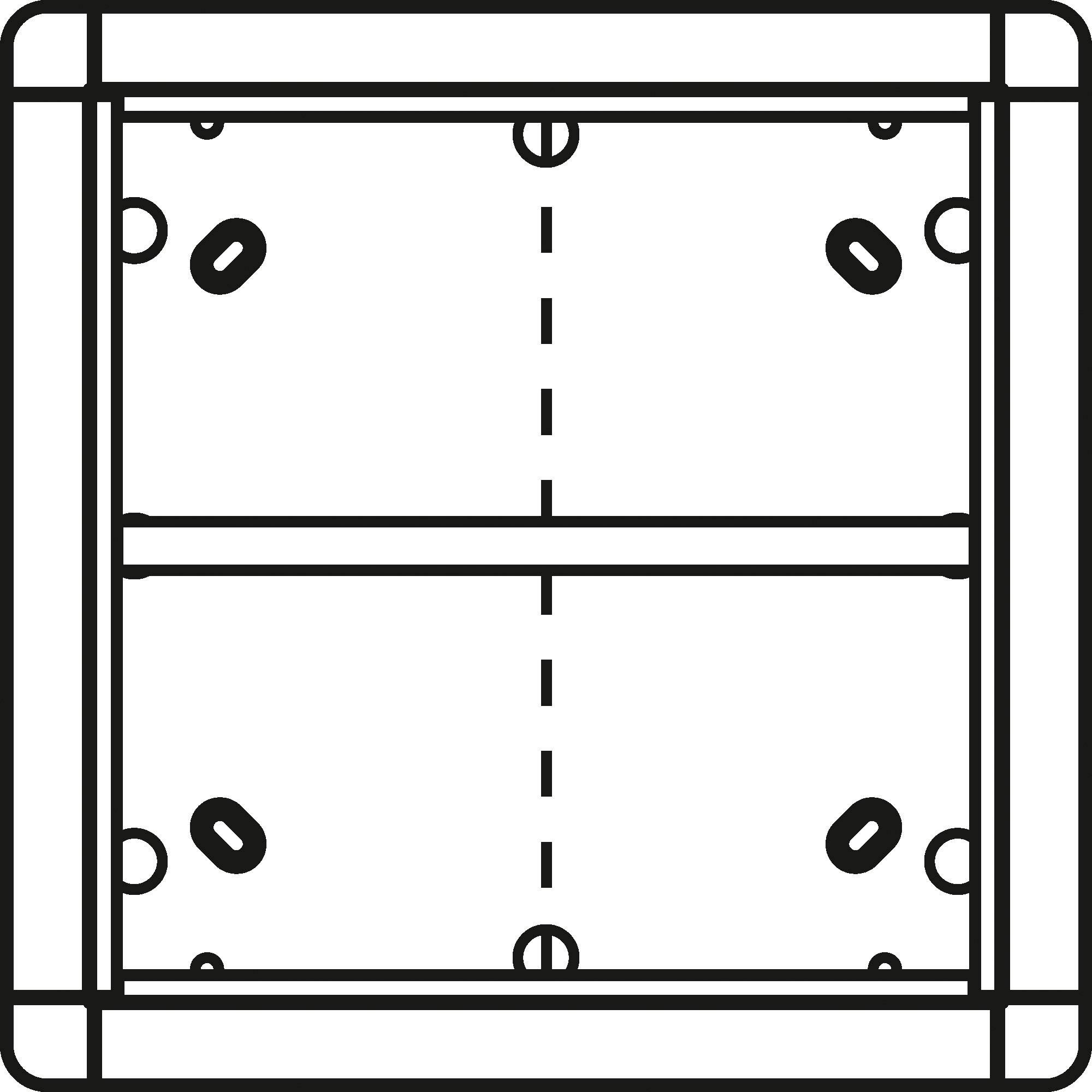 RITTO Portier Rahmen AP 4fach 1883570 quad.weiß