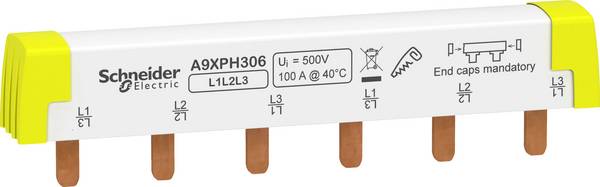 Schneider Electric A9XPH306 Schneider A9XPH306 Phasenschiene Steg Phasenschiene Weiß 3polig 100 A 1 St.