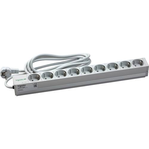 Schneider Electric NSYAPU19S9 19 Zoll Netzwerkschrank-Steckdosenleiste 1 HE Schutzkontaktsteckdose Aluminium