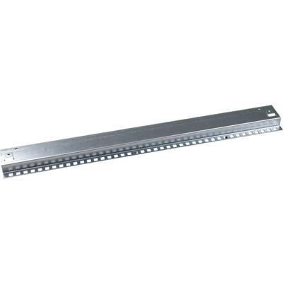 Ein perforierter Metallwinkel aus Stahl, oft zur Stabilisierung oder Befestigung in Bauprojekten verwendet.