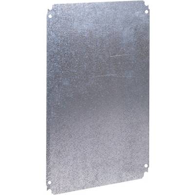 Metallplatte mit leicht reflektierender, strukturierter Oberfläche, rechteckig und silbern.