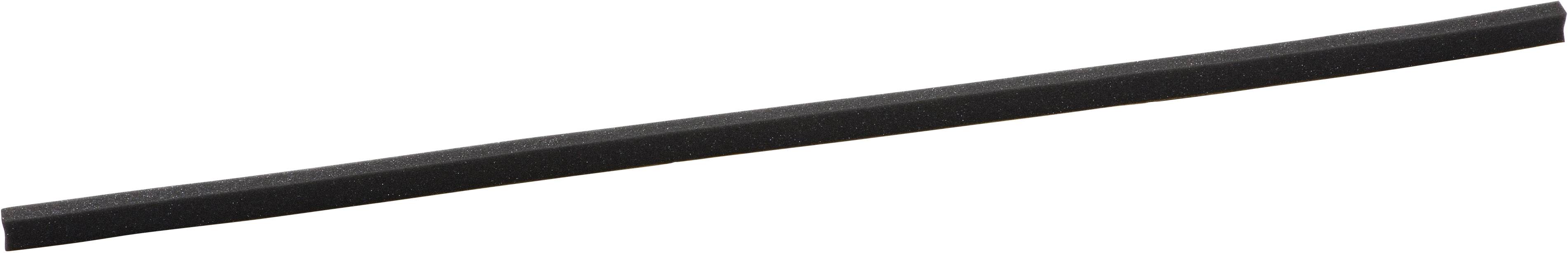 Ein langer, dünner schwarzer Streifen auf weißem Hintergrund.