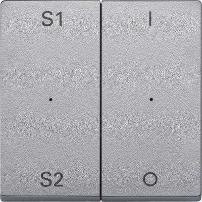 'Zweifach-Schalter mit S1, S2, I, O-Beschriftungen, silberne Oberfläche.'