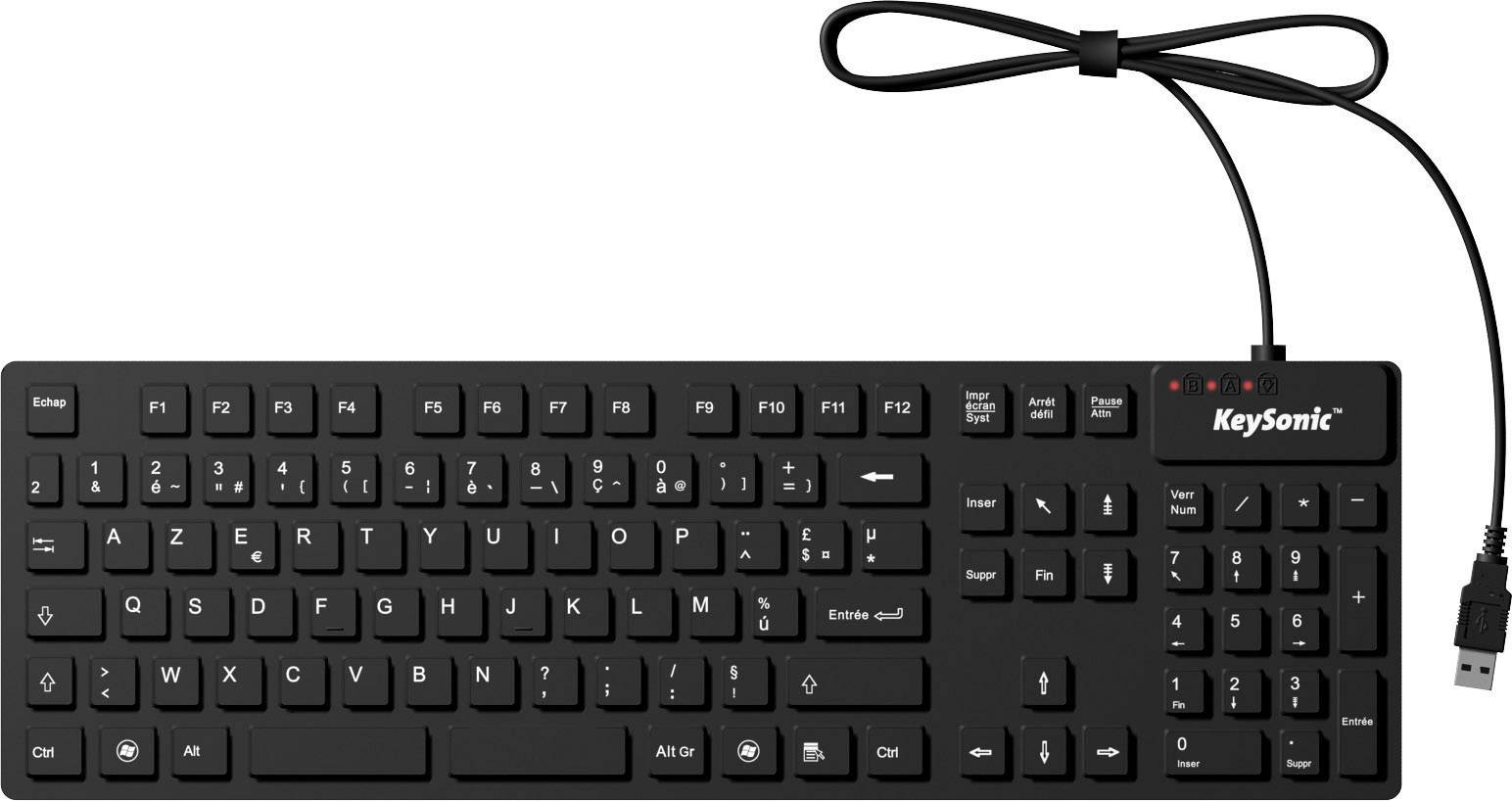 KSK-8030 IN (FR) Industrietastatur, USB, wasserdicht IP 68, schwarz-0