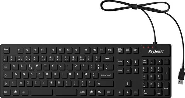 KSK-8030 IN (FR) Industrietastatur, USB, wasserdicht IP 68, schwarz
