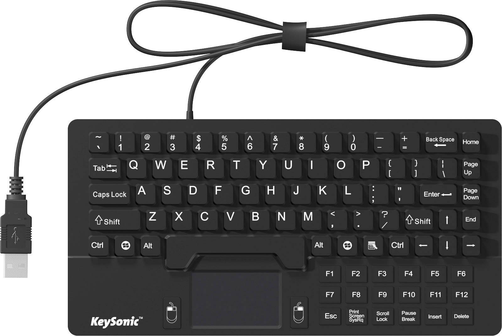 KeySonic KSK-5031 IN UK USB Englisch Schwarz 87 Tastenanzahl IP68 NEMA 4X 2.0-0