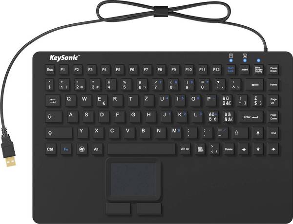 KSK-5230 IN (CH) Industrie Tastatur, USB, Touchpad, schwarz, 2 Maustasten, wasserdicht IP68