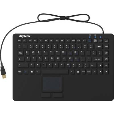 Keysonic KSK-5230 IN (US) USB Tastatur US-Englisch, QWERTY, Windows® Schwarz Silikonmembran, Wasserfest (IPX7), Integrie