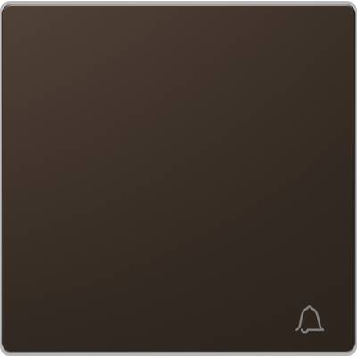 Ein braunes, quadratisches Panel mit einem kleinen Glockensymbol in der unteren rechten Ecke.
