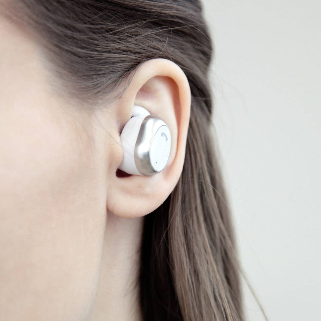 Elari NanoPods In Ear Kopfhörer Bluetooth® Weiß Noise Cancelling Headset-2