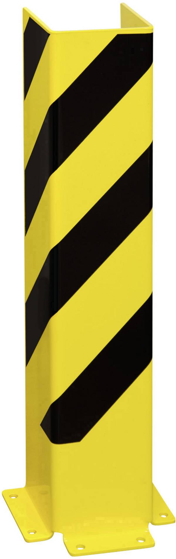 Anfahrschutz U-Profil, zum Aufdübeln, Stahl, gelb/schwarz, 160x800x6 mm