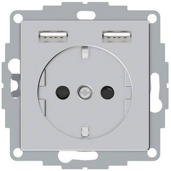 MERTEN MEG2366-0460 Schuko-Steckdose - Schuko-Steckdosen-Einsatz mit USB Ladeger