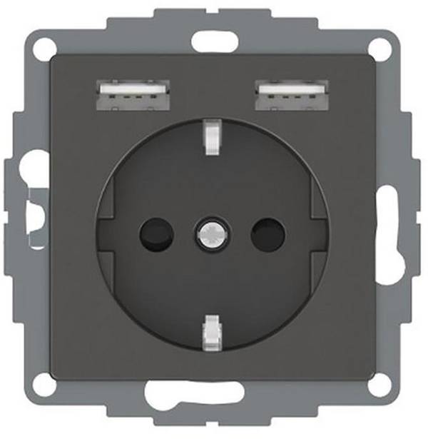 MERTEN MEG2366-0414 Schuko-Steckdose - Schuko-Steckdosen-Einsatz mit USB Ladeger