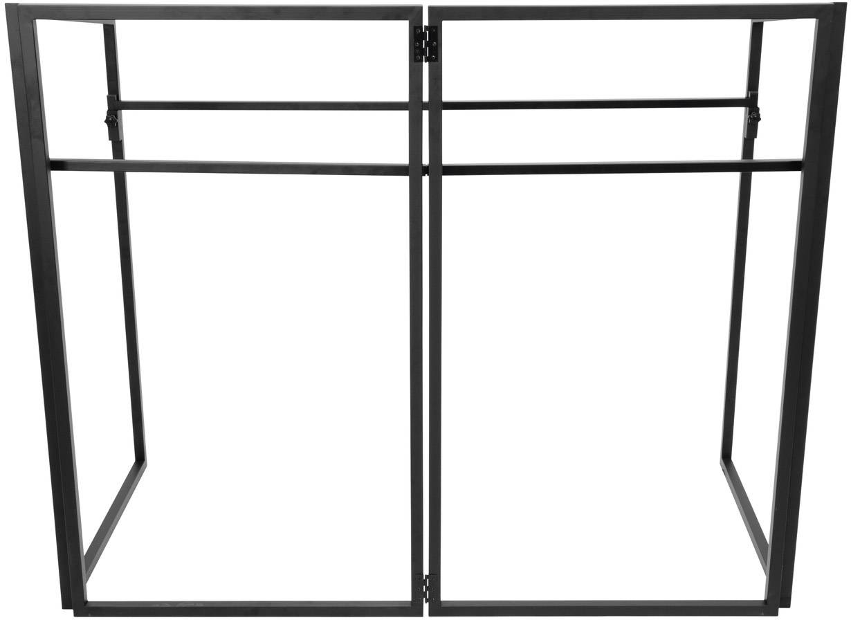Metallrahmen mit rechteckiger Form, bestehend aus zwei verbundenen Teilen, repräsentiert strukturelles Design ohne Dekoration.