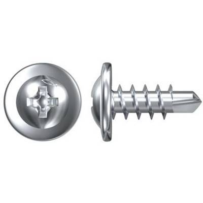 'Nahaufnahme von zwei selbstschneidenden Schrauben aus Metall, eine mit Kreuzschlitzkopf und die andere in Seitenansicht gezeigt.'