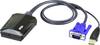 ATEN KVM Adapter [1x VGA-Stecker, USB 2.0 Stecker A - 1x USB 2.0 Buchse Mini-B] Schwarz