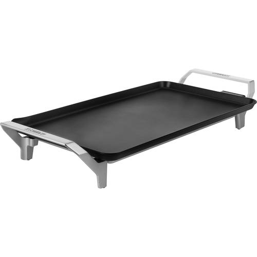 Princess Table Chef Premium XL Elektro Teppan Yaki Tischgrill mit manueller Temperatureinstellung Silber (matt), Schwarz