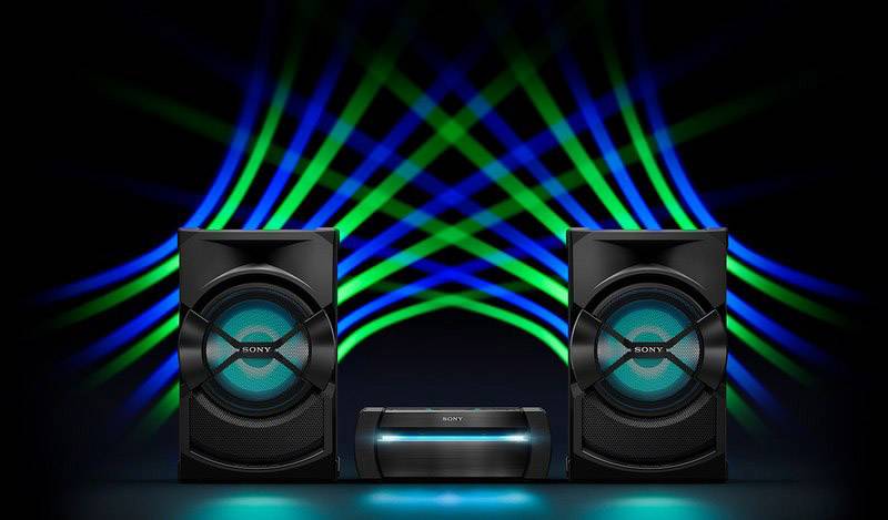 Sony Shake X30D Stereoanlage Bluetooth®, DVD, NFC, UKW, USB, Inkl. Karaoke-Funktion, Stimmungslicht Schwarz-1