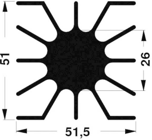 Fischer Elektronik 10020386 SK 46 37,5 SA LED-Kühlkörper 1.85 K/W (L x B x H) 51.5 x 51 x 37.5 mm