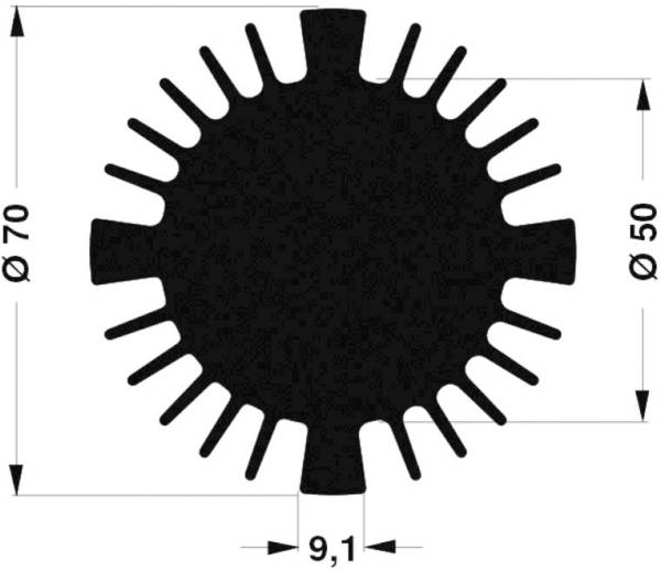 Fischer Elektronik 10021467 SK 570 50 SA LED-Kühlkörper 1.35 K/W (Ø x H) 70 mm x 50 mm