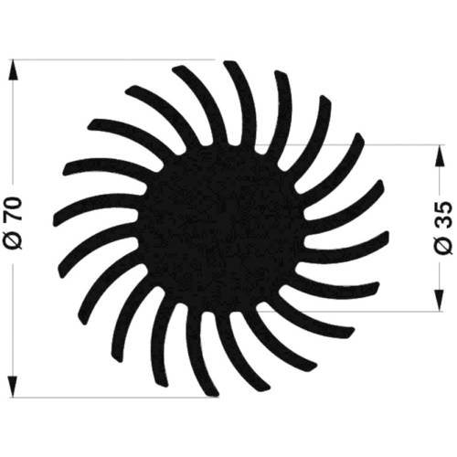 Fischer Elektronik 10021489 SK 571 50 SA LED-Kühlkörper 1.45 K/W (Ø x H) 70 mm x 50 mm