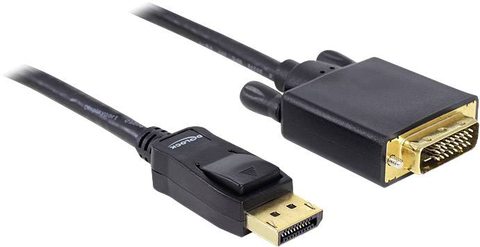 Delock DisplayPort / DVI Adapterkabel DisplayPort Stecker, DVI-D 24+1pol. Stecker 2.00 m Schwarz 82591 DisplayPort-Kabel
