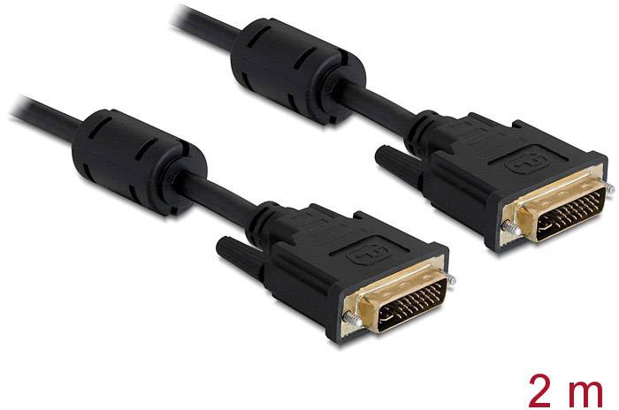 Delock DVI Anschlusskabel DVI-I 24+5pol. Stecker, DVI-I 24+5pol. Stecker 2.00 m Schwarz 83111 mit Ferritkern DVI-Kabel-0