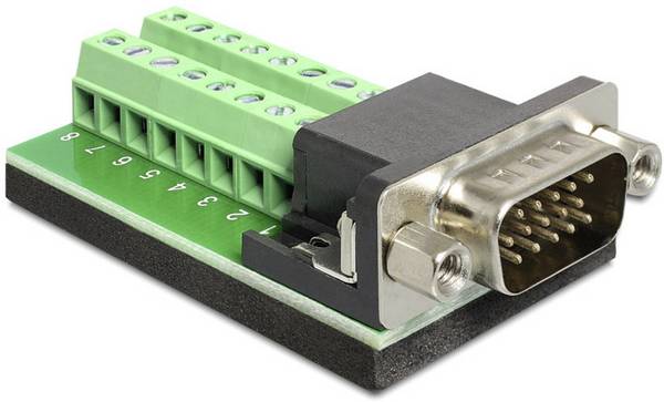 Delock 65424 VGA Adapter [1x VGA-Stecker - 1x Schraubklemmen] Schwarz  0.00 m