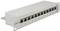 Ein CAT.6 Patchpanel mit 12 nummerierten Ethernet-Anschlüssen zur Kabelorganisation und Netzwerkverbindungsmöglichkeit.